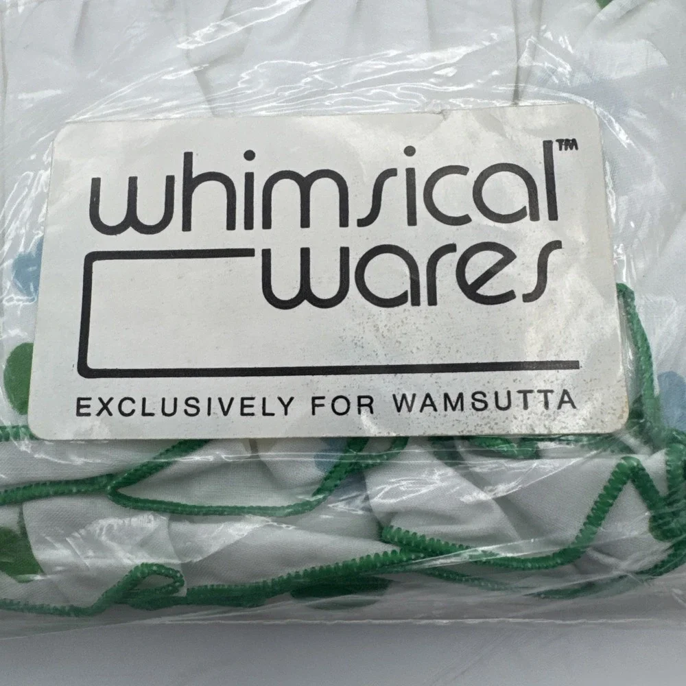 Vintage 70s Sheet Wamsutta Buttercups FULL FLAT White Floral Tulips Ruffle USA